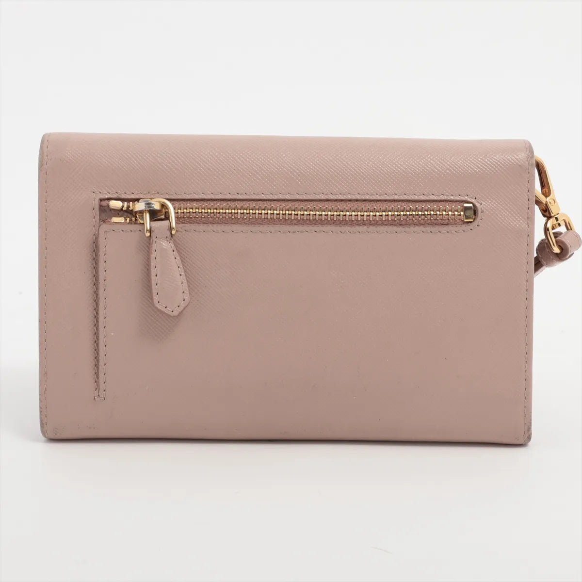 Prada Saffiano Leather Compact Wallet Beige