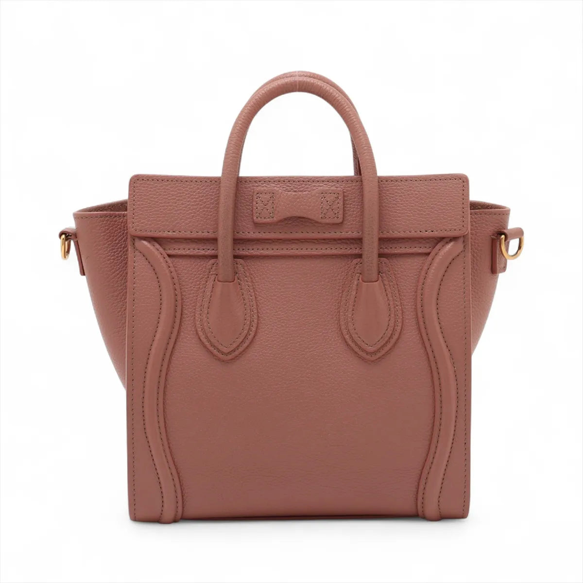 Best Celine Luggage Nano Shopper Leather Two-Way Handbag Brownish Pink