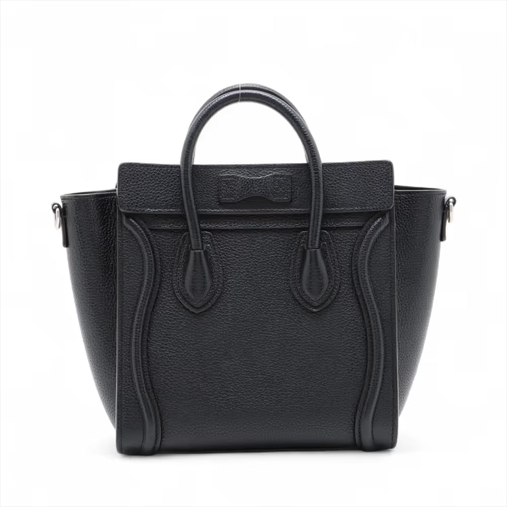 Celine Luggage Nano Shopper Leather Two-Way Handbag Black