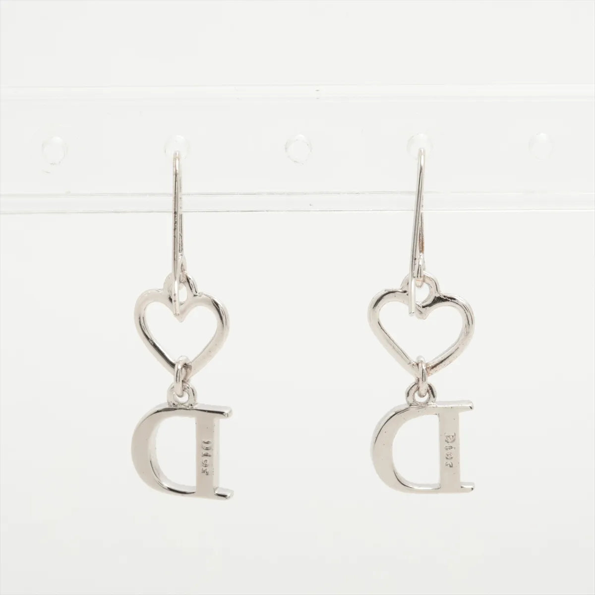 Christian Dior Heart D Logo Dangling Hook Earring