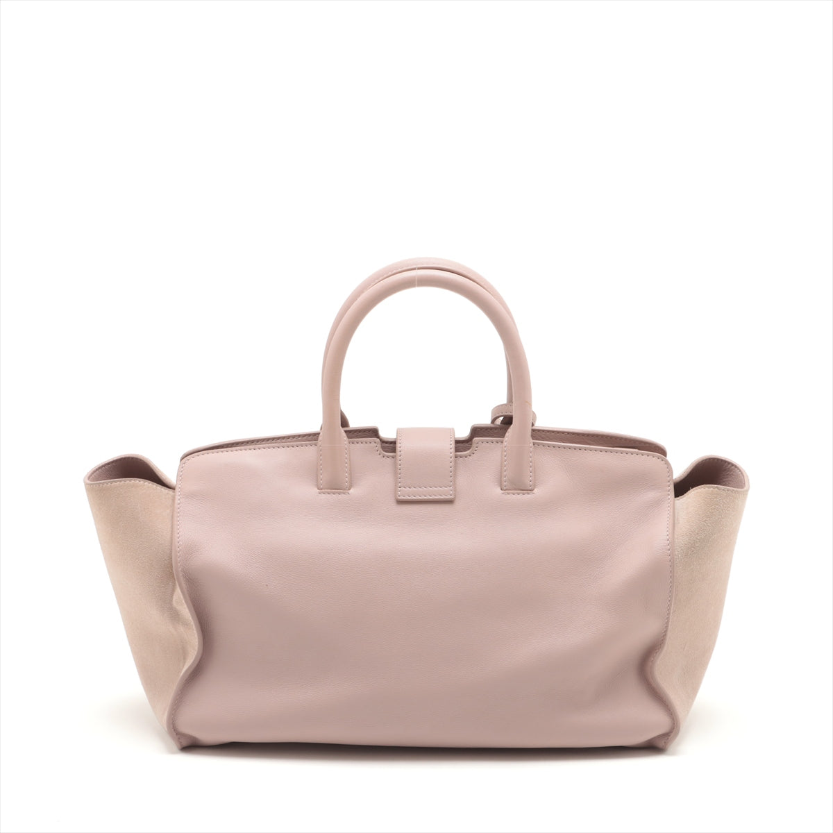 Saint Laurent Paris Downtown Cabas Suede and Leather Two-Way Handbag Pink