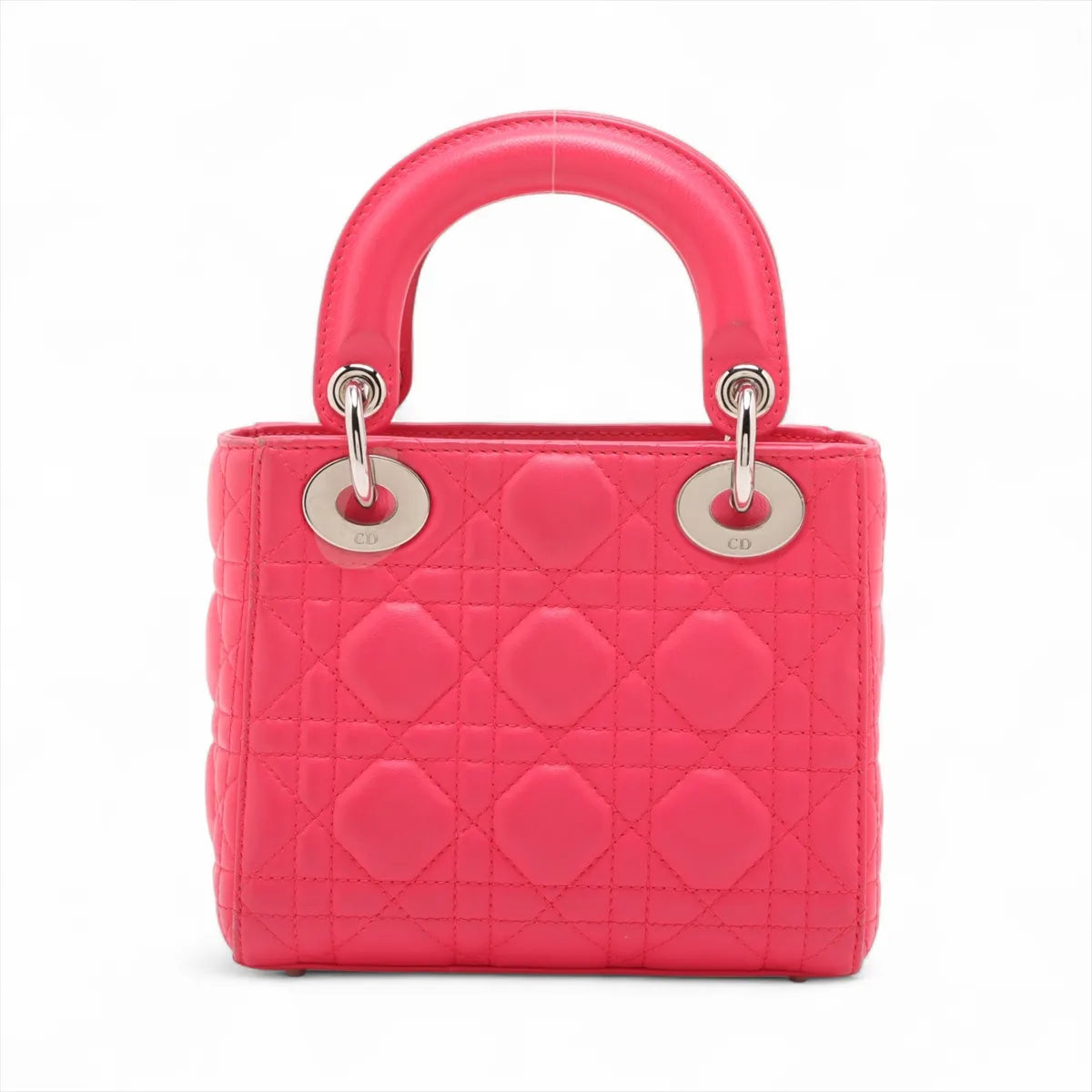 Christian Dior Lady Dior Mini Cannage Leather Two-Way Handbag Hot Pink