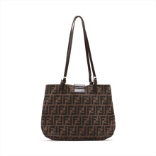 Load image into Gallery viewer, Top rated Fendi Zucca Double Long Strap Shoulder Bag Brown