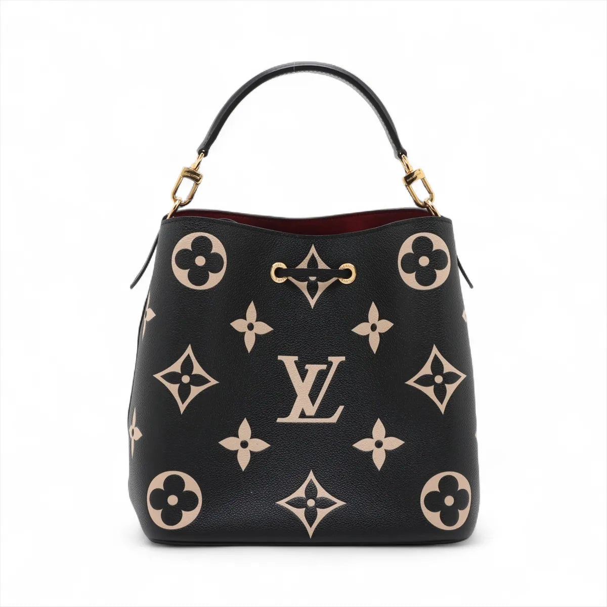 Louis Vuitton Bicolor Monogram Empreinte Neo Noe Bucket Bag Black x Creme