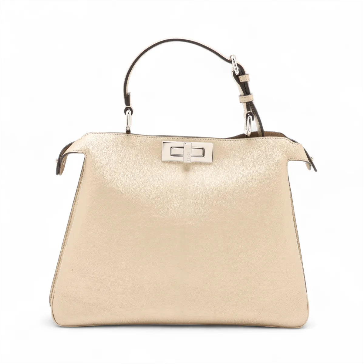 Fendi Peekaboo Soft Medium Leather Handbag Gold