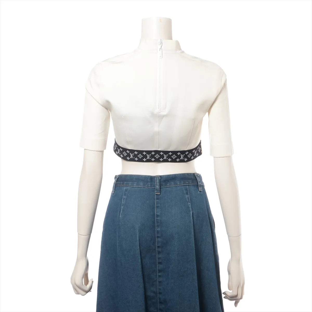 Louis Vuitton Nylon Crop-top T-shirt Ivory