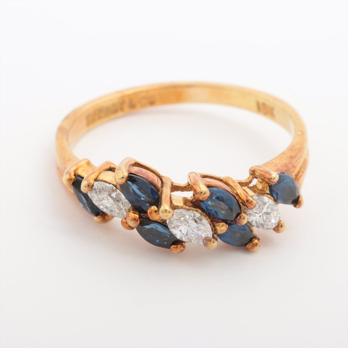 Tiffany & Co. Vintage Small Sapphire and Diamond Ring Gold