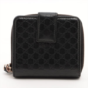 Gucci Micro Guccissima Leather Compact Wallet Black