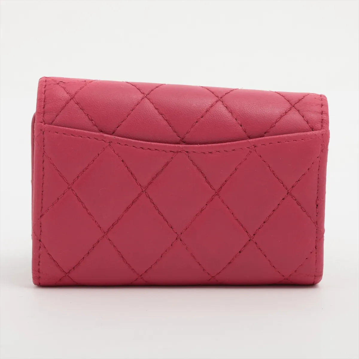 Chanel CC Logo Matelasse Lambskin Key Case Red