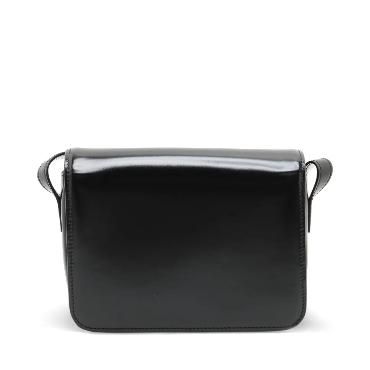 Best Celine Triomphe Teen Leather Shoulder Bag Black