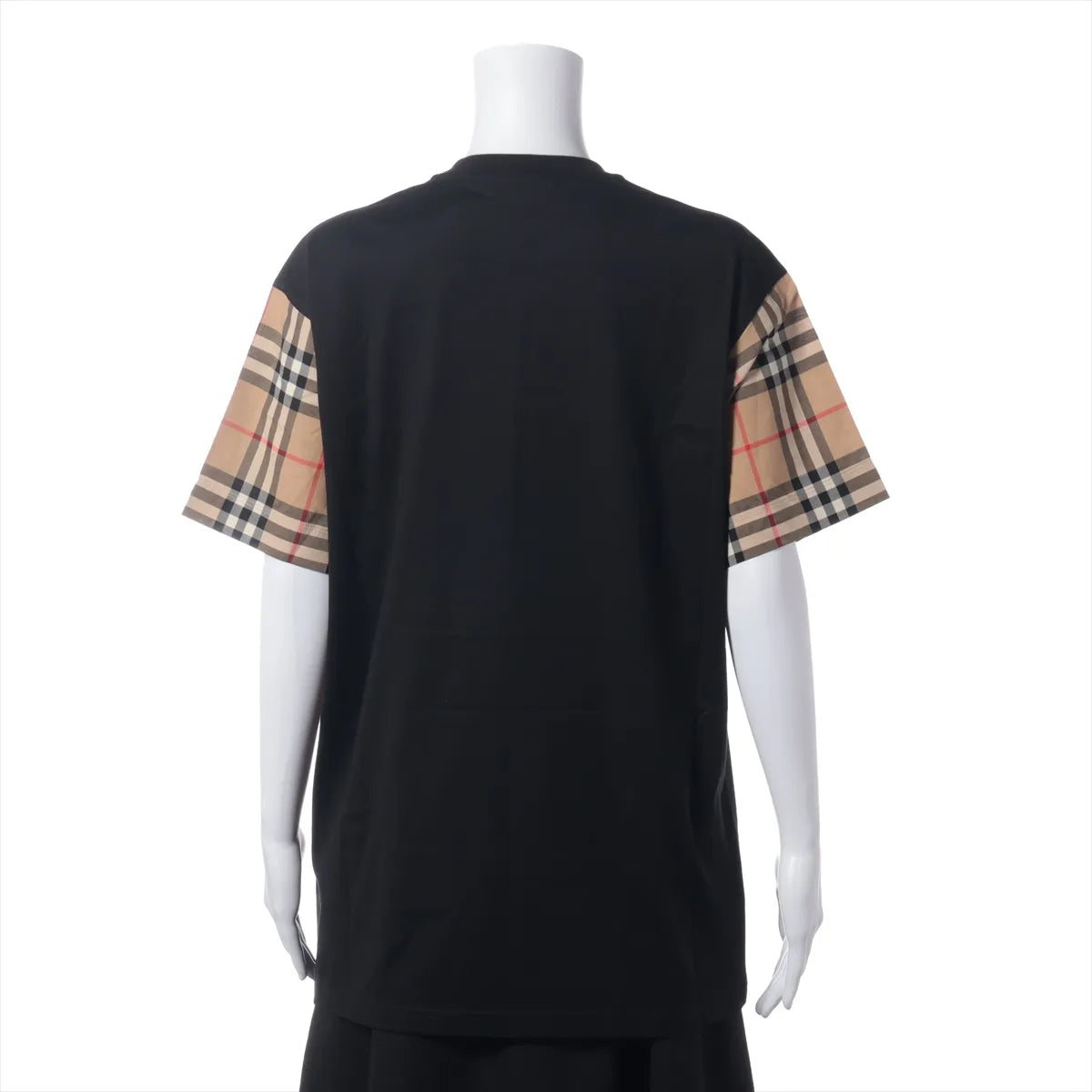 Burberry Nova Check Cotton T-shirt Black x Beige