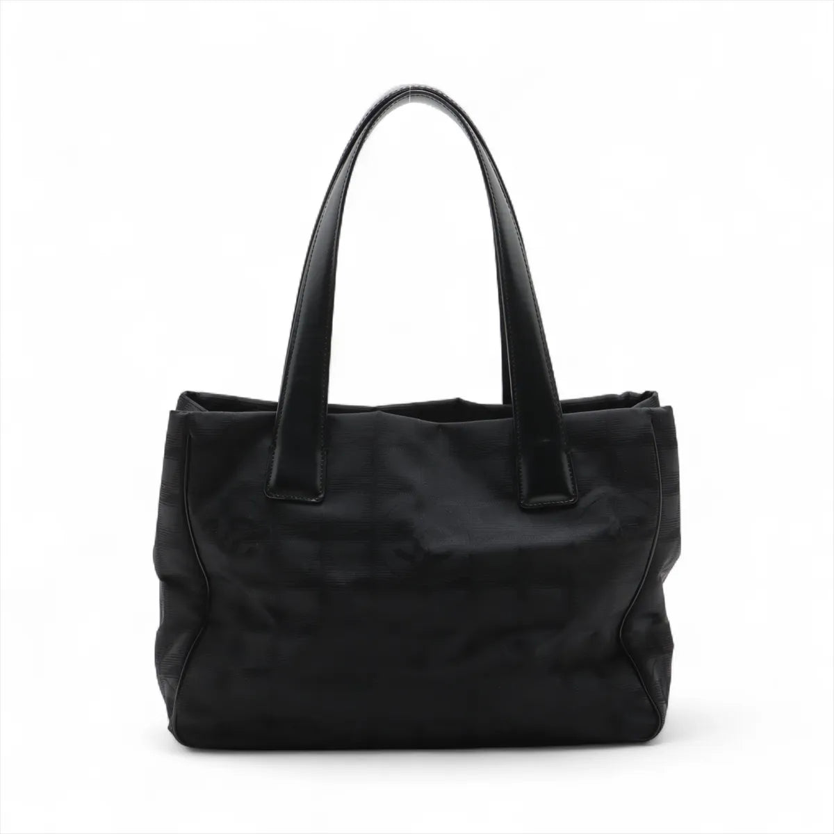 Chanel CC Logo New Travel Line Nylon Leather Tote Bag Black