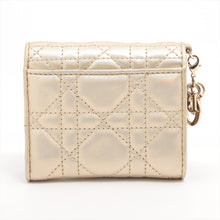 Load image into Gallery viewer, Christian Dior Lady Dior Cannage Leather Trifold Wallet Gold