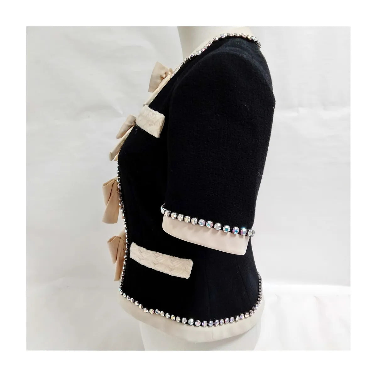 Gucci Ribbon Rhinestone Wool Jackets