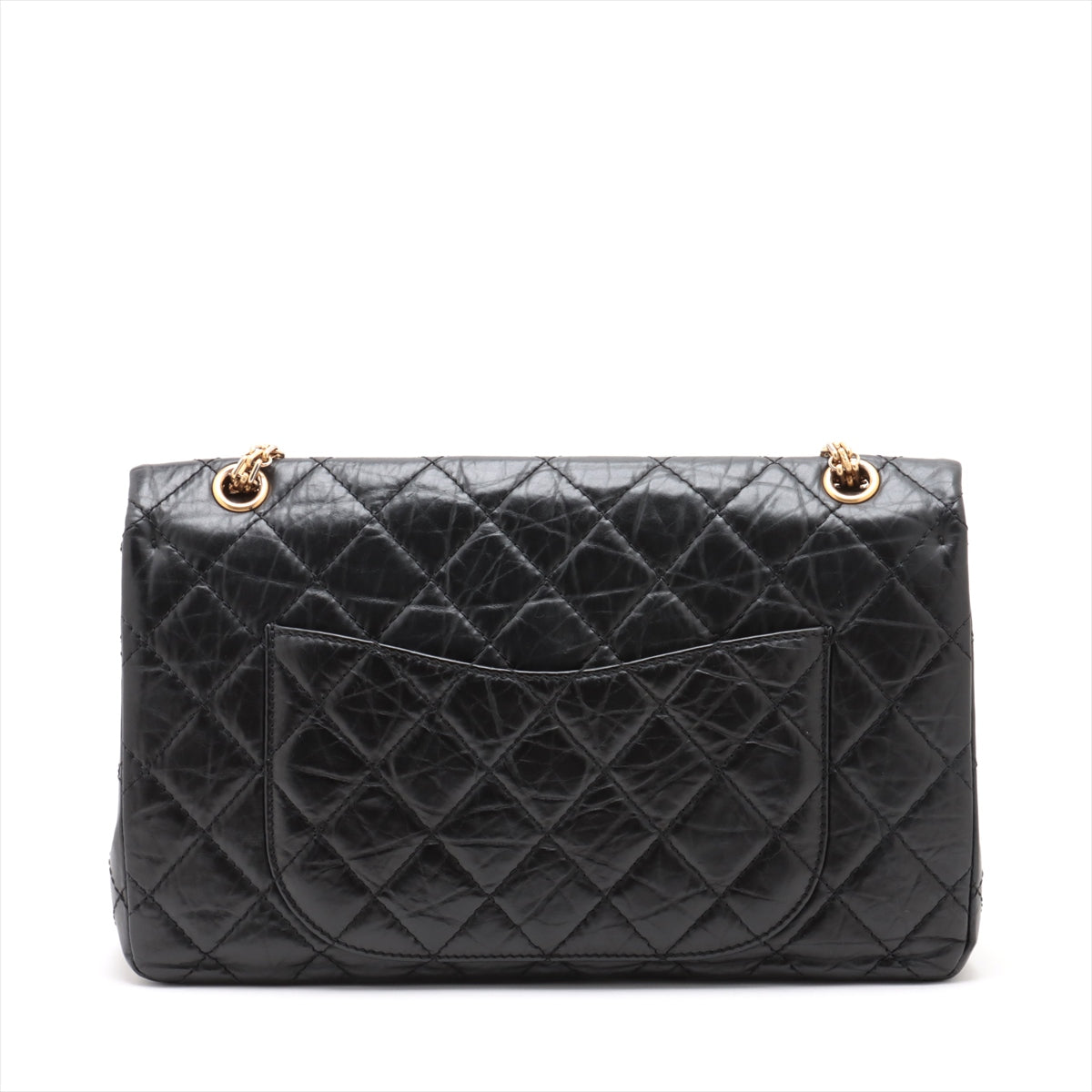 Chanel 2.55 Matelasse Maxi Vintage Calf Double Flap Double Chain Bag Black