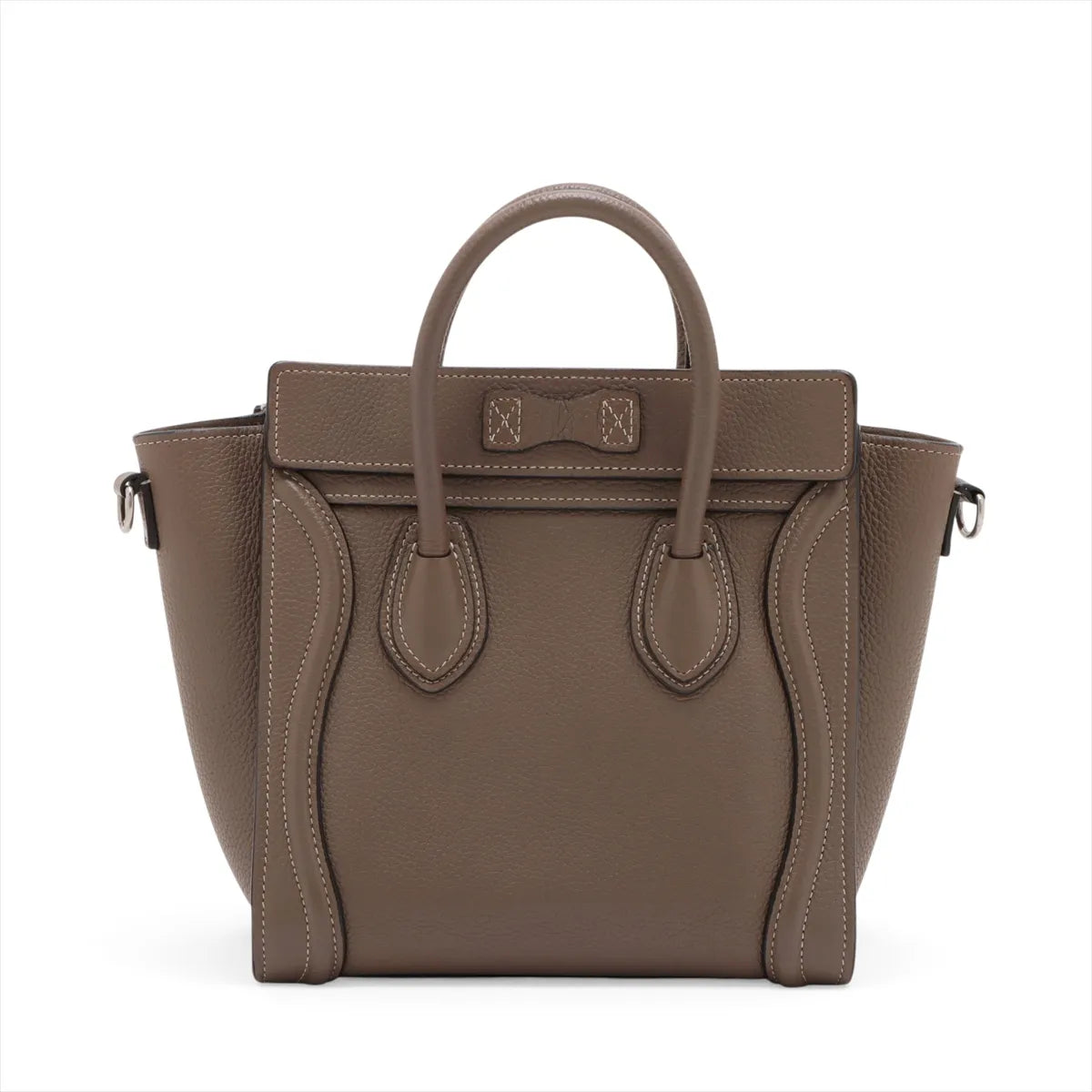 Celine Luggage Nano Shopper Leather Two-Way Shoulder Bag Dark Brown