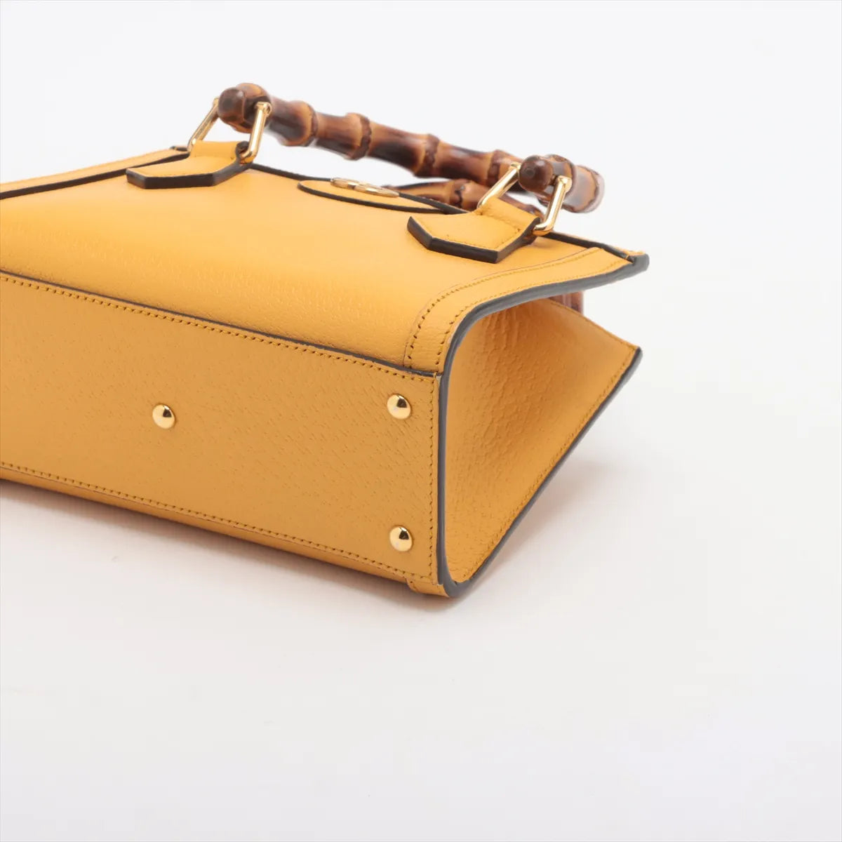 Gucci GG Logo Bamboo Diana Leather Small Tote Bag Yellow * PREORDER *