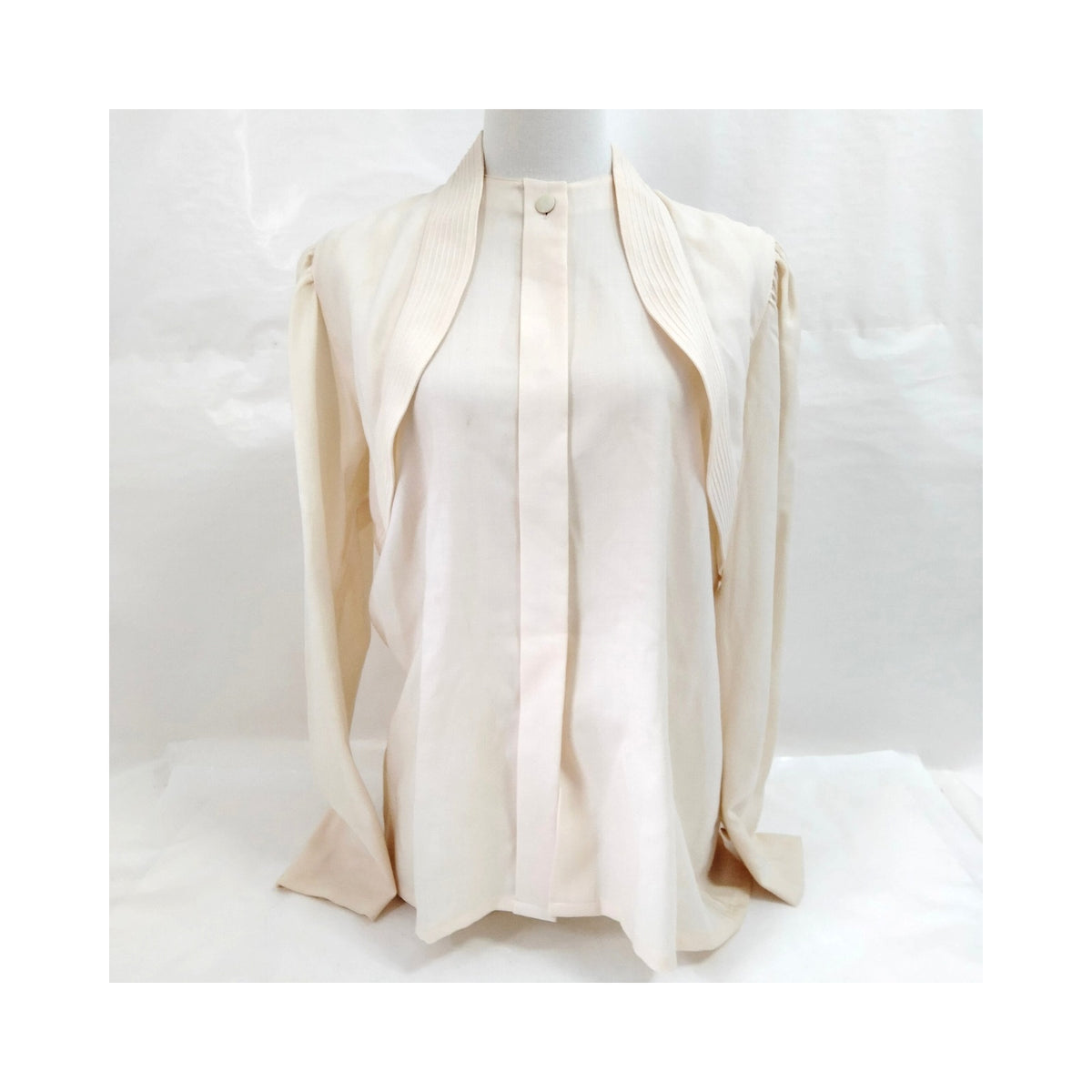 Christian Dior Cream Wool & Silk Draped Top — Size M — product view