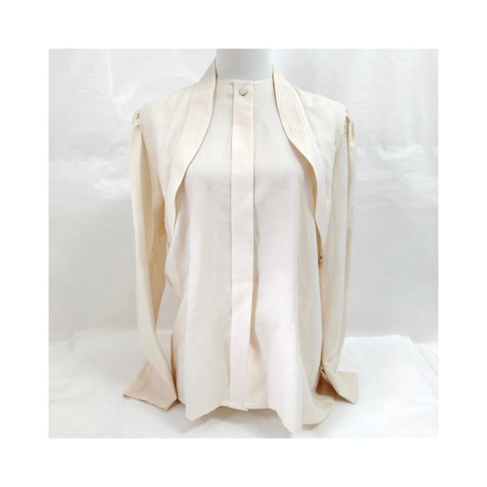 Christian Dior Cream Wool & Silk Draped Top — Size M — product view