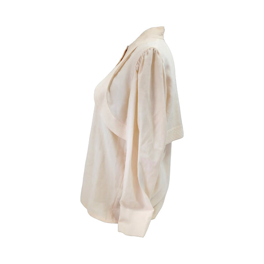 Christian Dior Cream Wool & Silk Draped Top — Size M — detail 1