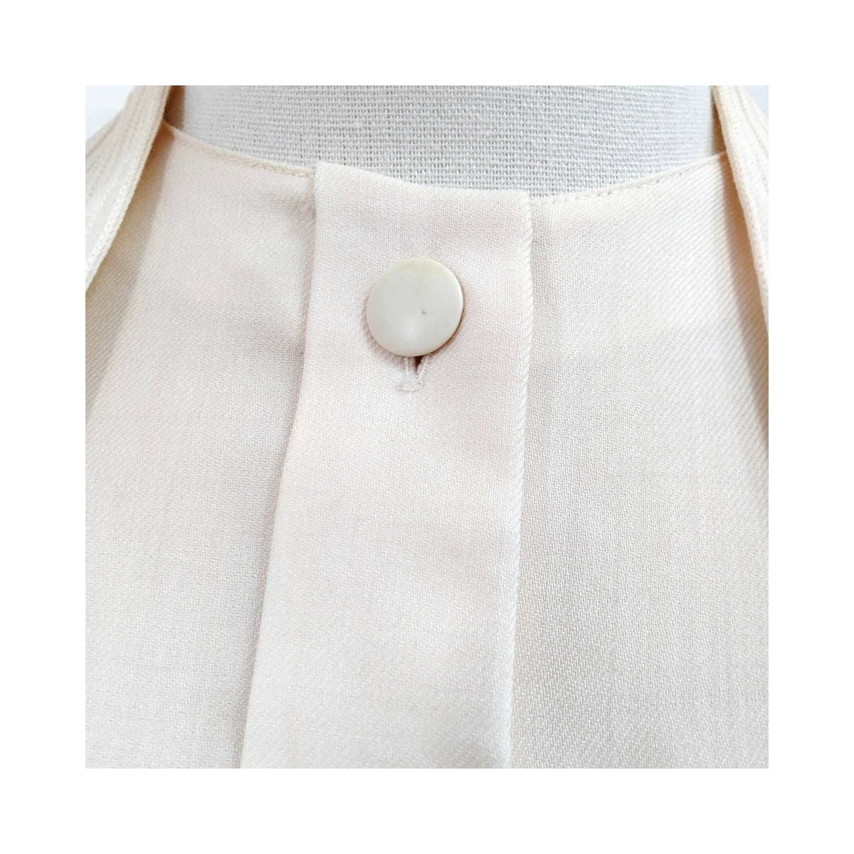 Christian Dior Cream Wool & Silk Draped Top — Size M — detail 4