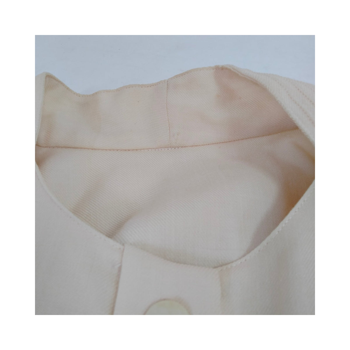 Christian Dior Cream Wool & Silk Draped Top — Size M — detail 7