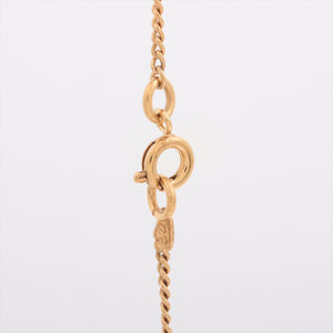 Chanel CC Logo Rhinestone with Bell Pendant  Necklace