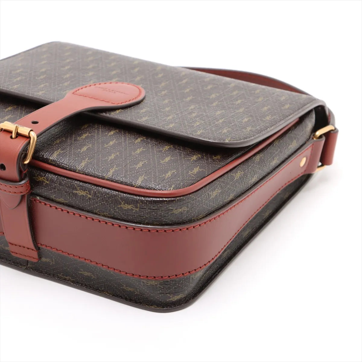 Saint Laurent Paris Monogram Medium Shoulder Bag Brown