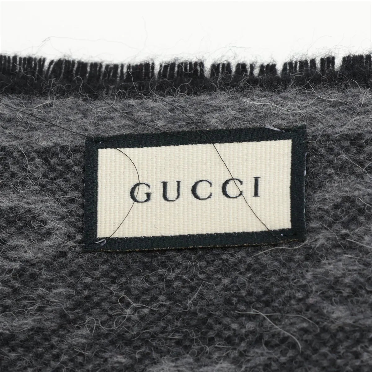 Gucci GG Logo Wool x Alpaca Scarf Gray