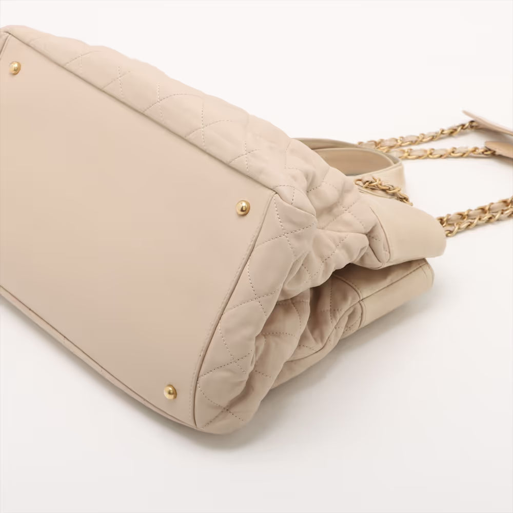 Chanel In The Mix Vintage Calfskin Two-Way Tote Bag Beige