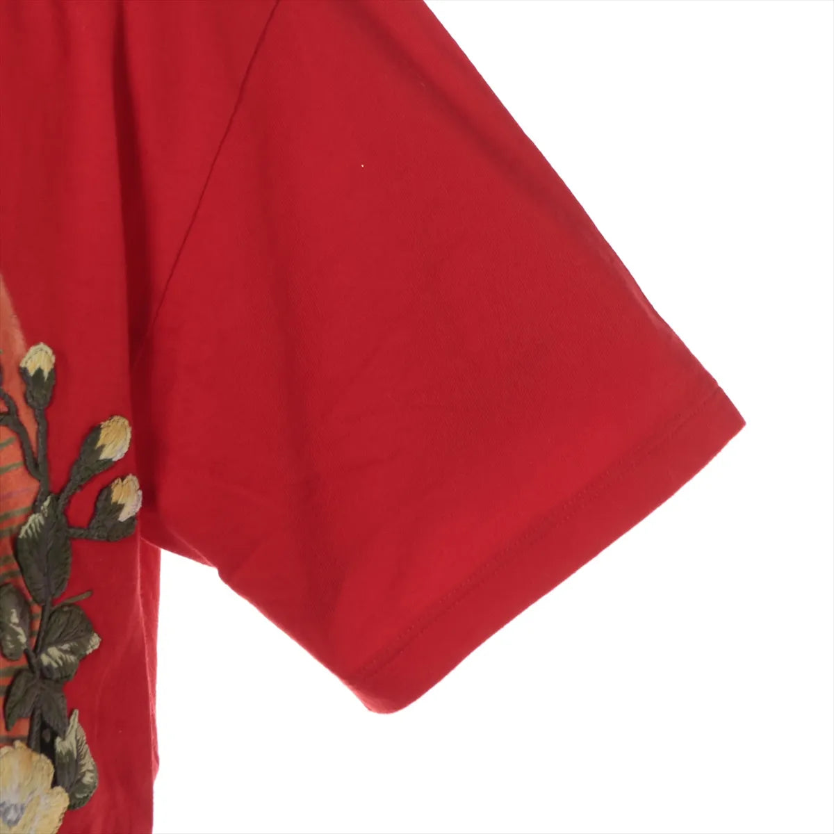 Gucci Sequins Tiger Cotton T-shirt Red