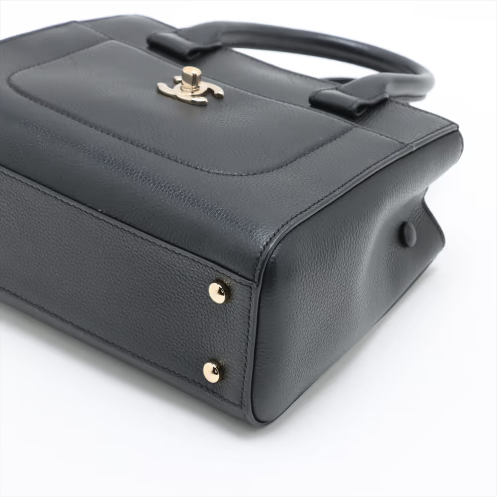 Chanel CC Logo Neo Executive Small Leather Two-Way Handbag Black