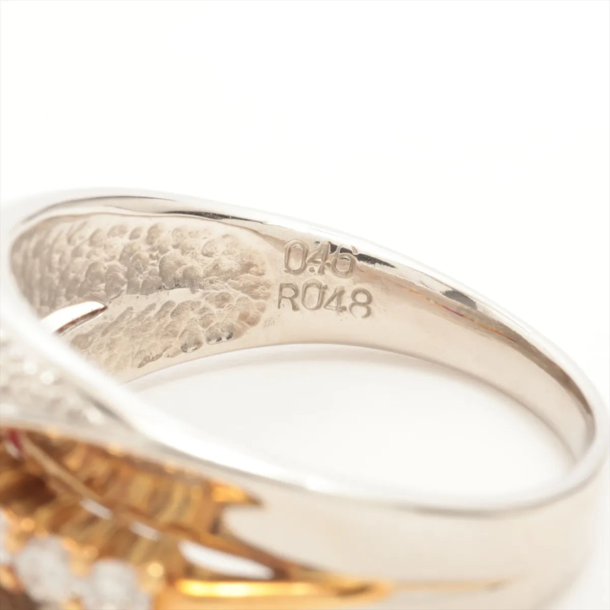 Ruby Diamond Two-Toned Ring White Gold x Platinum