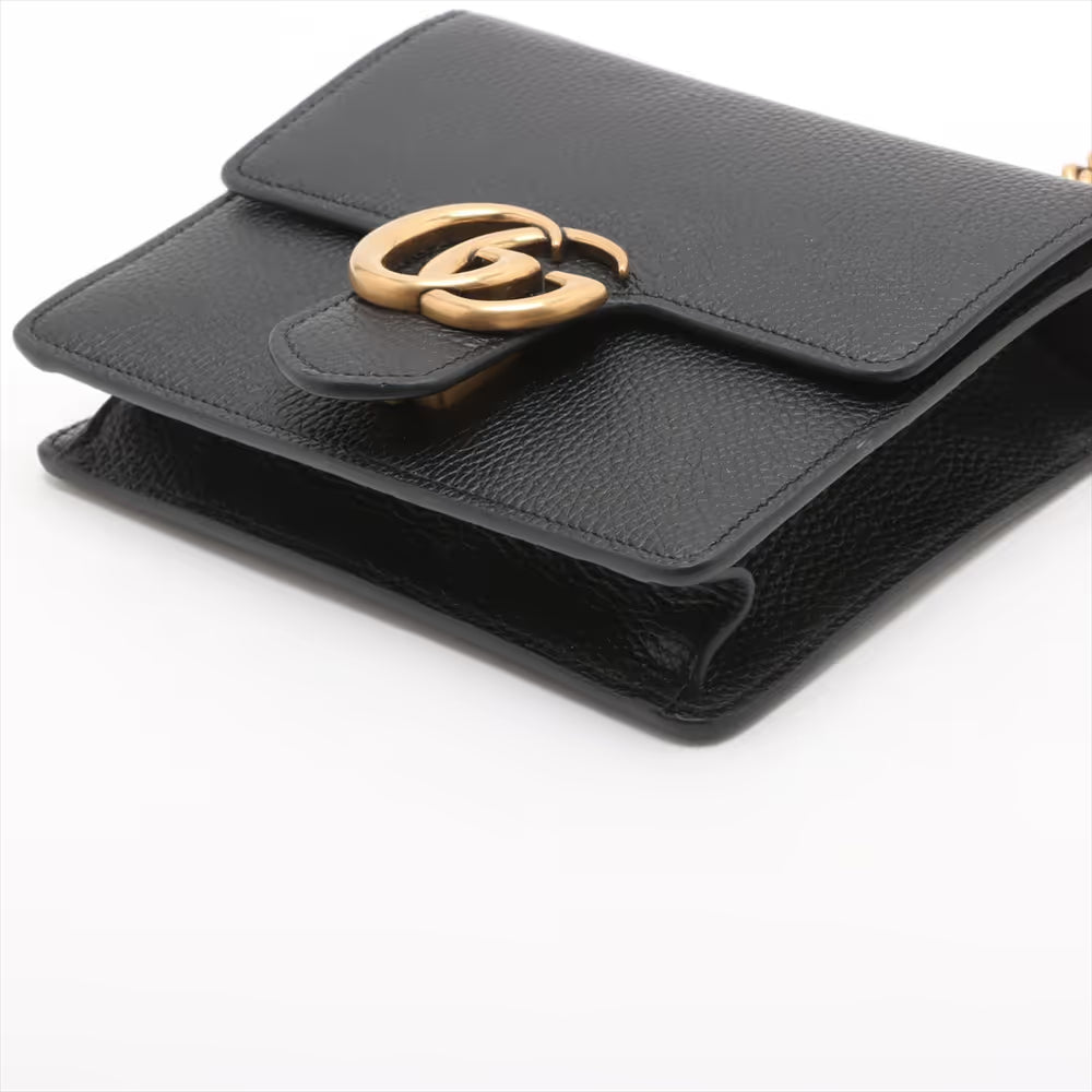 Gucci GG Marmont Leather Chain Shoulder Bag Black