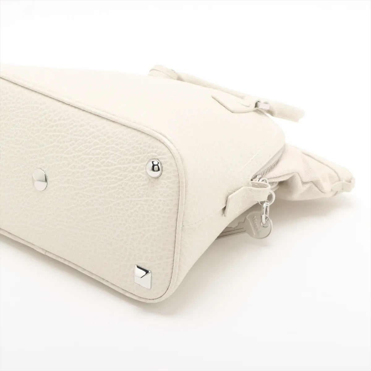 Maison Margiela 5AC Leather Canvas Two-Way Handbag White