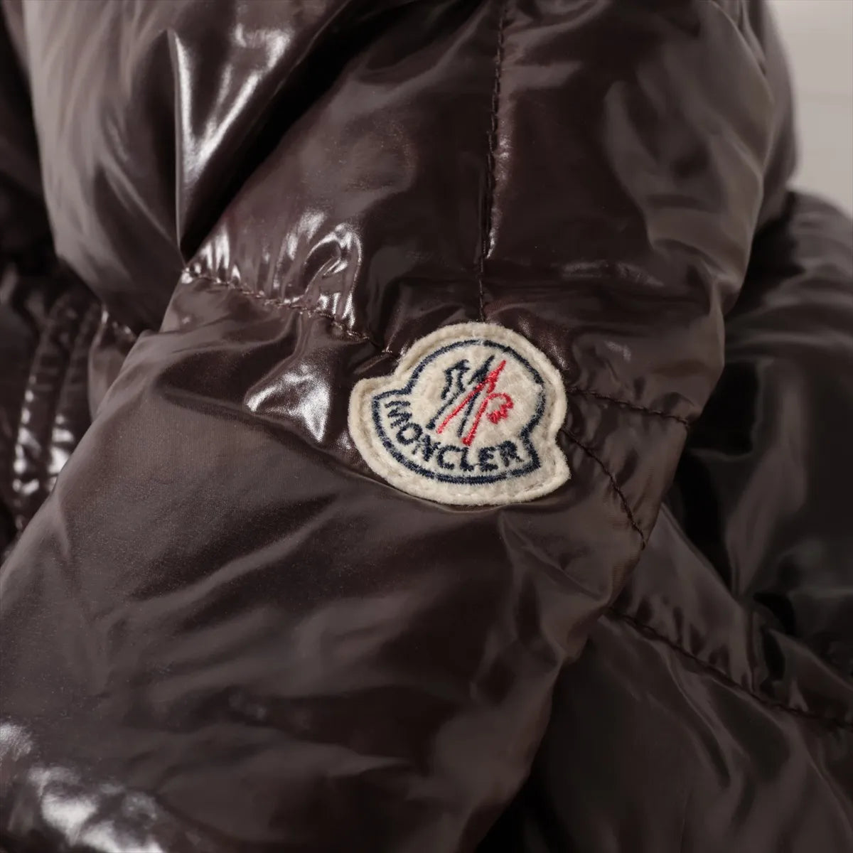 Moncler Meina Nylon Down Coat Brown