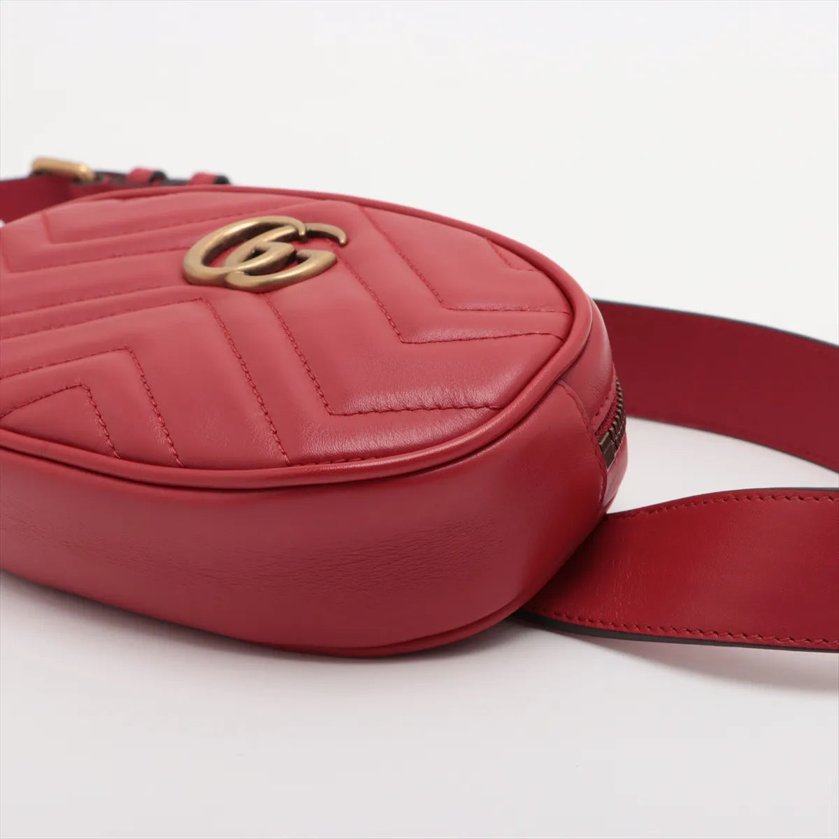 Gucci GG Marmont Leather Waist Bag Red
