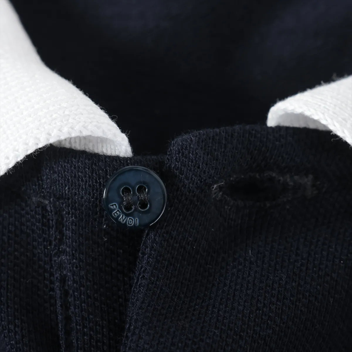 Fendi Cotton Polo Shirt Navy x White