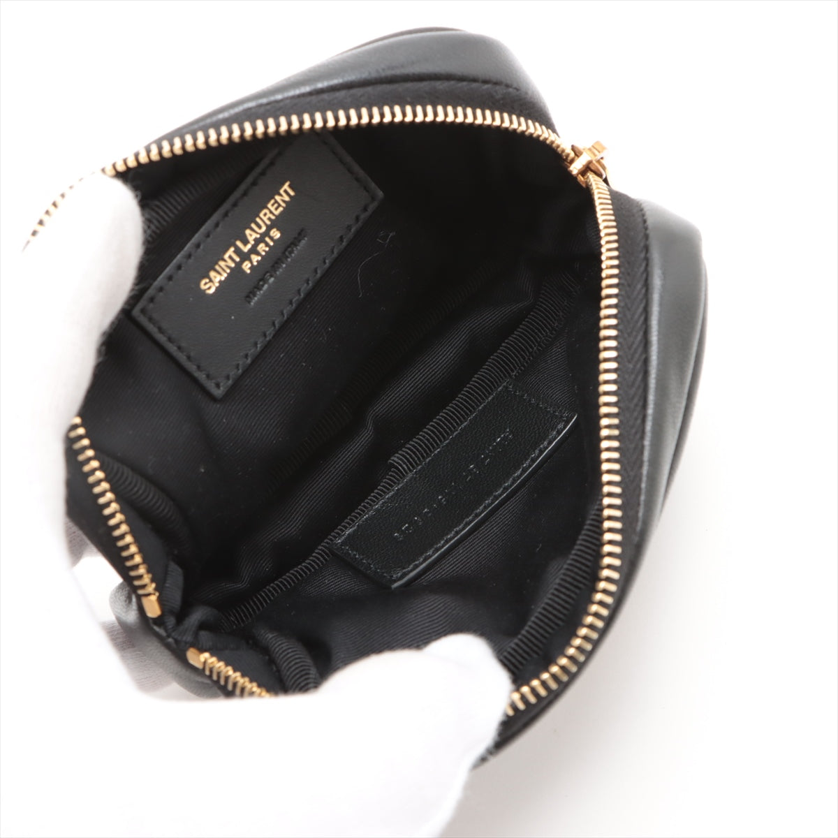 Saint Laurent Leather Pouch Black