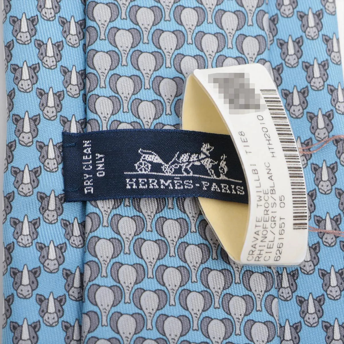 Hermès Cravate Twillbi Necktie Blue