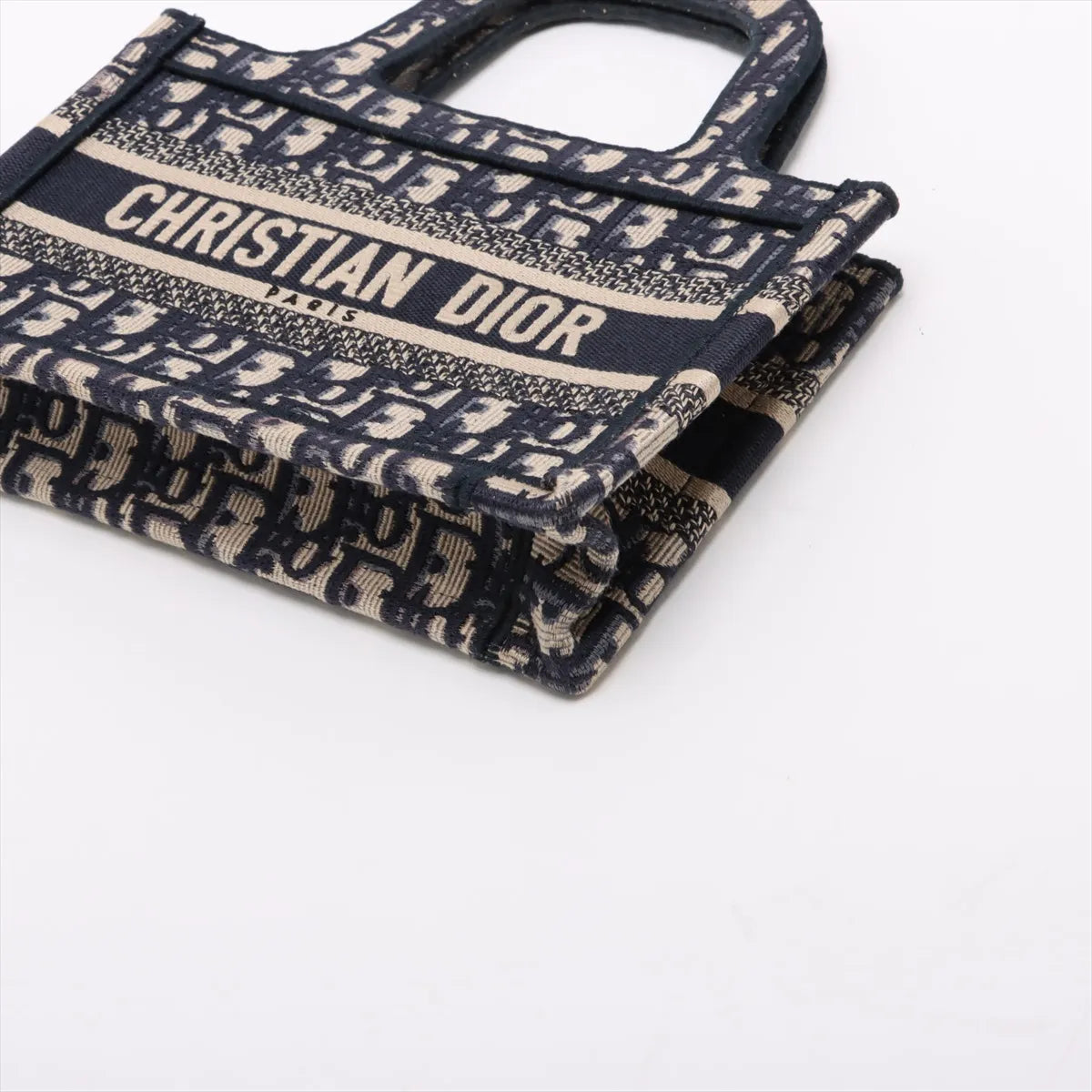 Christian Dior Oblique Canvas  Mini Book Tote Navy Blue