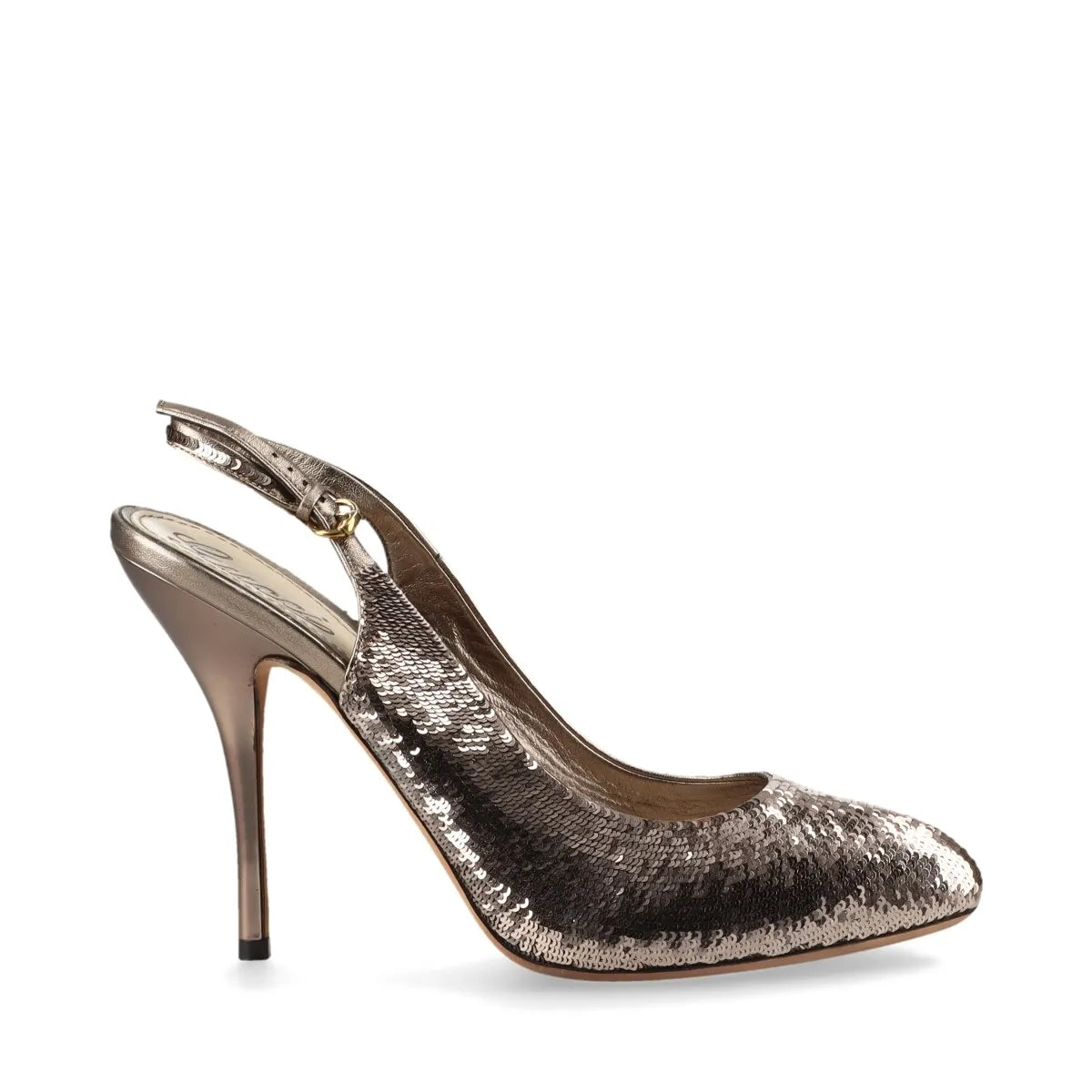 Gucci Sequins Slingback Pumps Silver