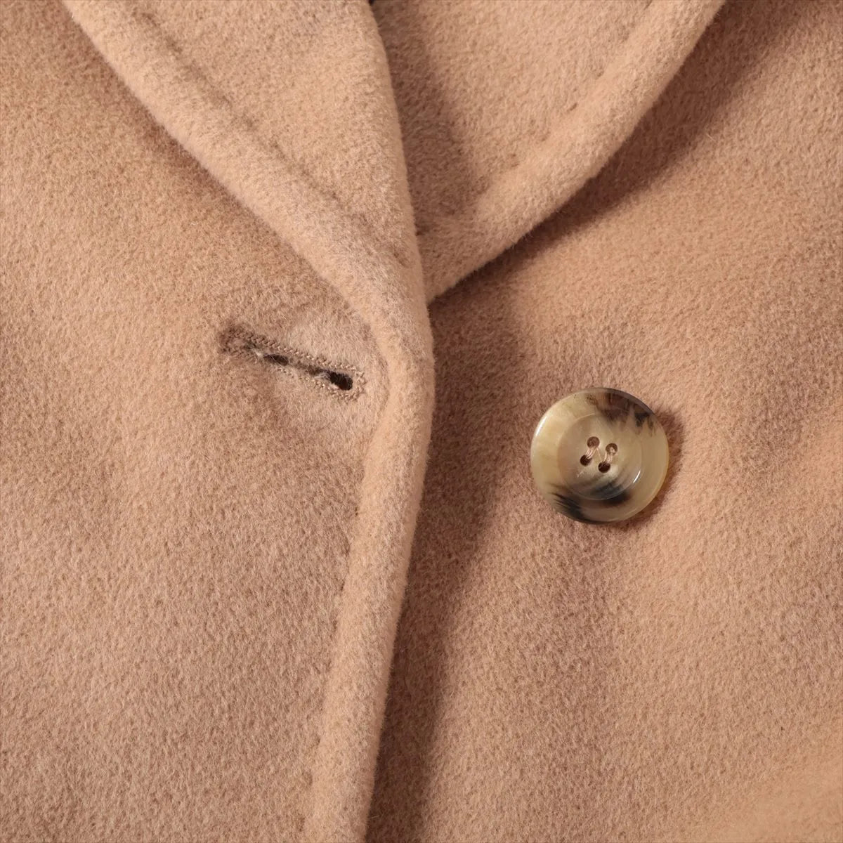 Max Mara Wool Long Belted Coat Beige
