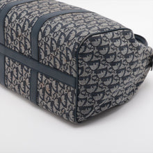Load image into Gallery viewer, Designer Christian Dior Trotter Canvas Leather Boston Bag Navy Blue