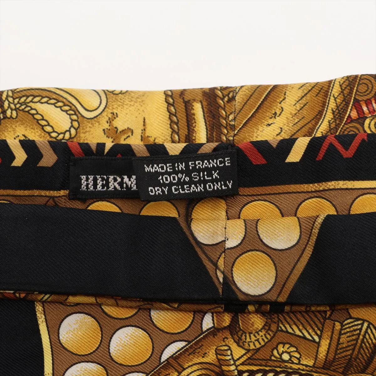 Hermès L'or Des Chefs Silk Gold×Black