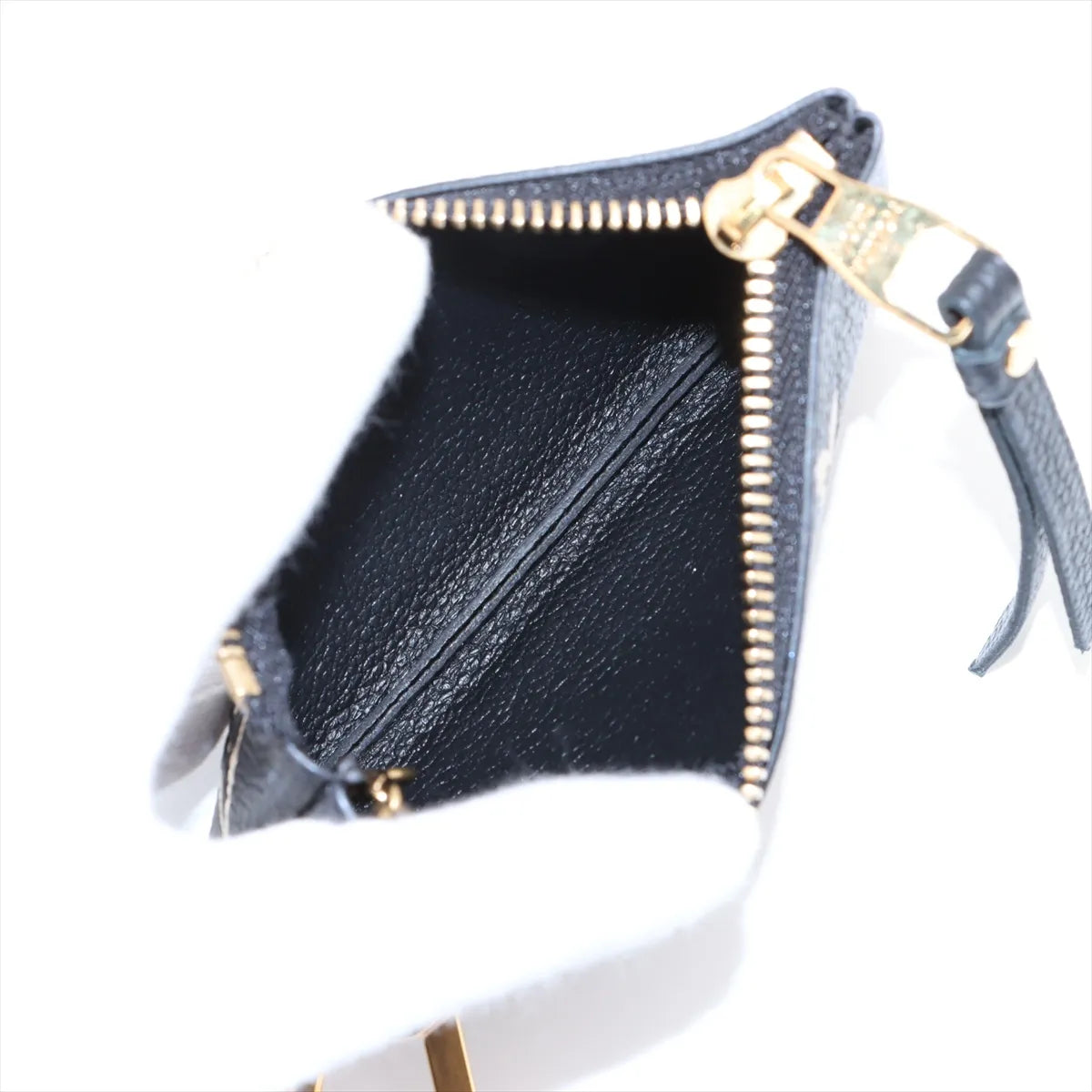 Louis Vuitton Bicolor Monogram Empreinte Pochette Coin Purse Black x Cream