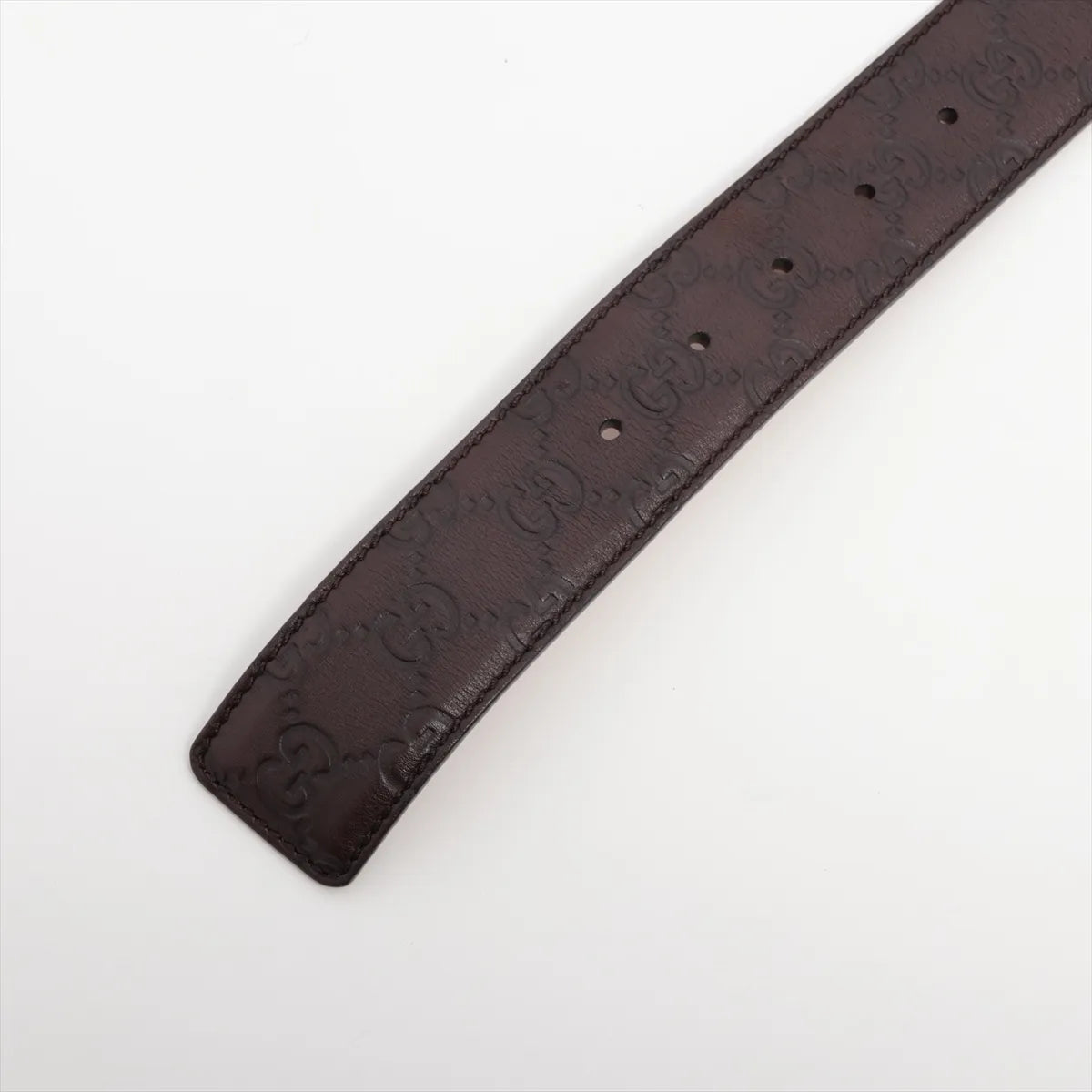 Gucci Interlocking GG Leather Belt Brown