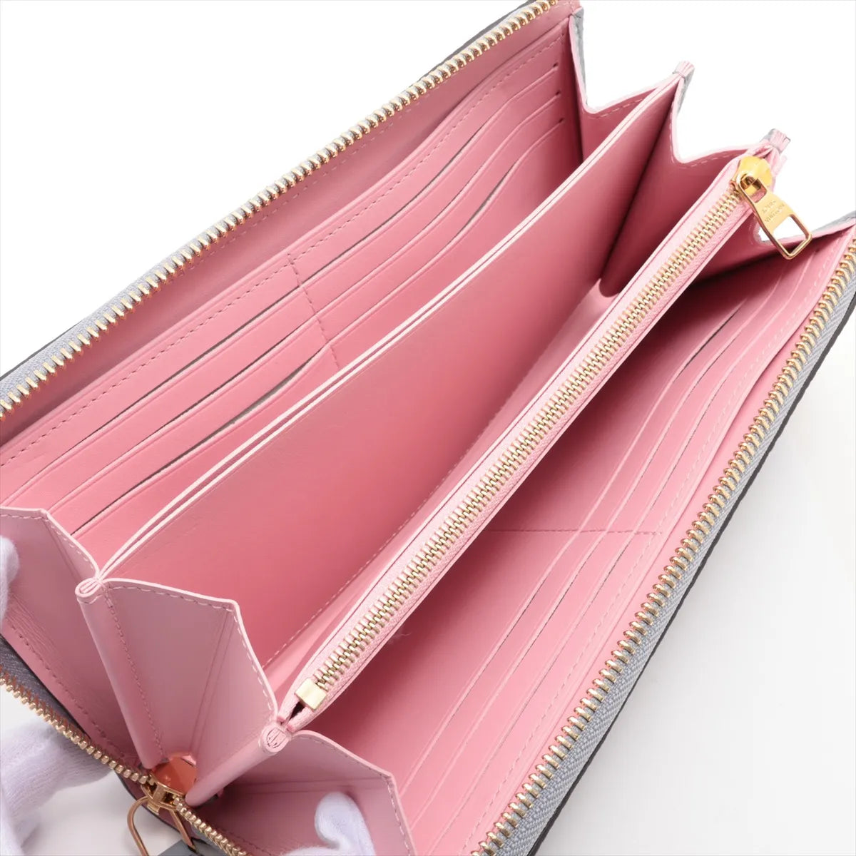 Louis Vuitton Taurillon Zippy Long Wallet Comet Blue Marine x Pink