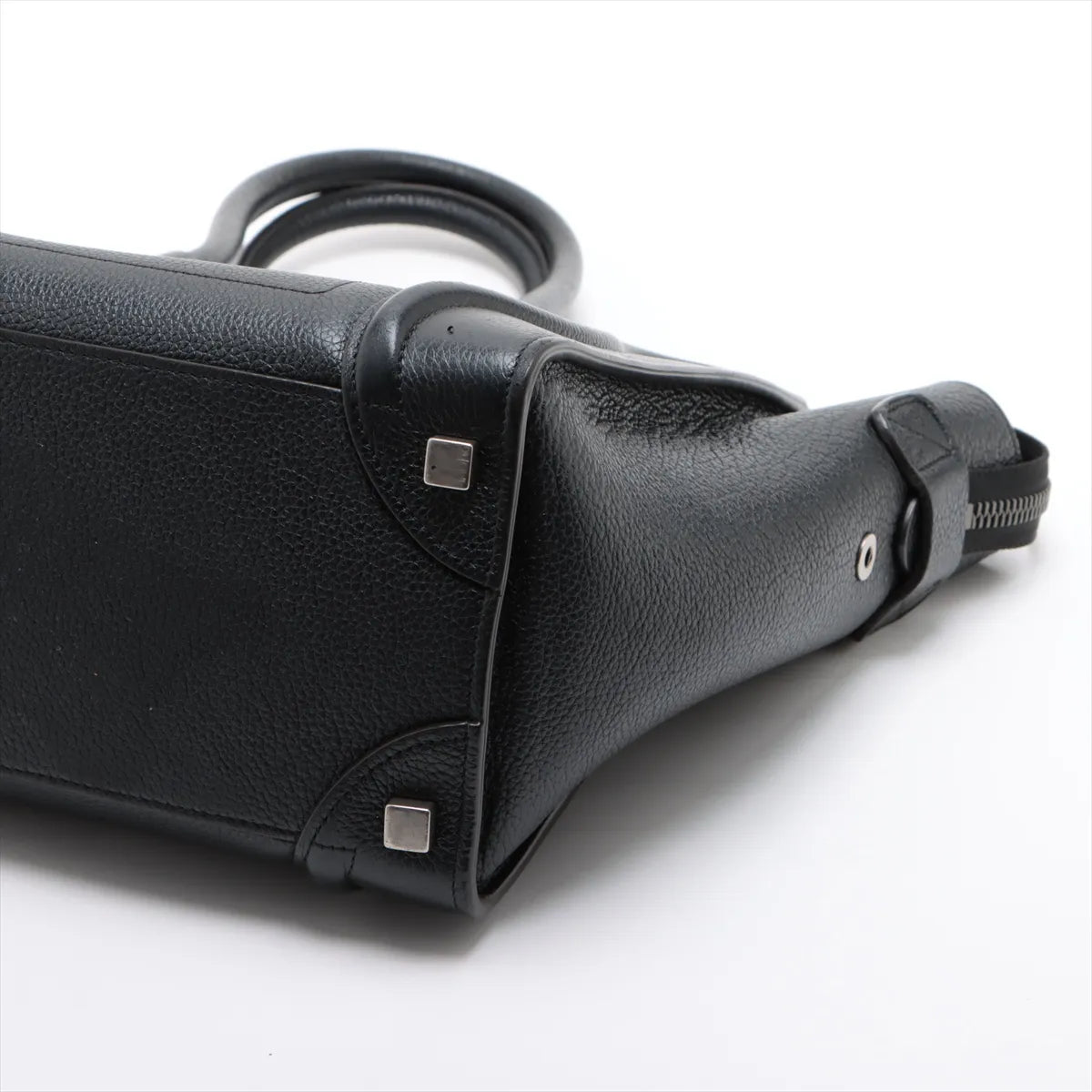 Celine Luggage Micro Shopper Leather Handbag Black