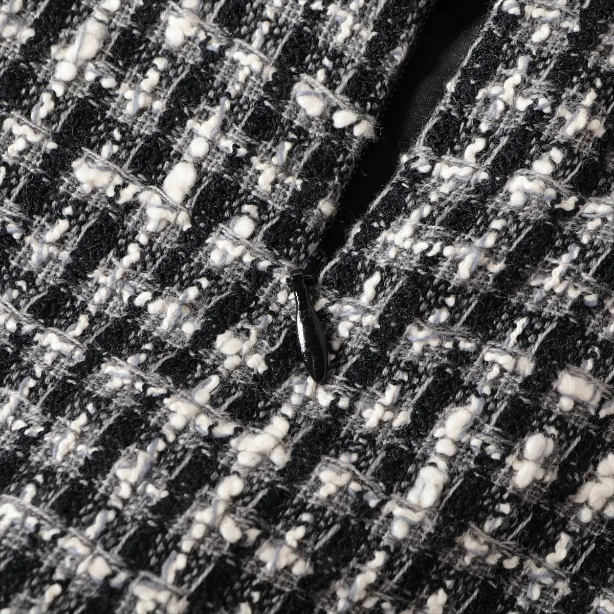 Chanel CC Logo Wool Tweed Skirt Black